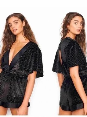 Victoria Secret Black Sequined Romper